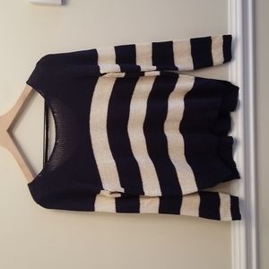 Olive & Oak Navy and Cream Sweater, Size Medium